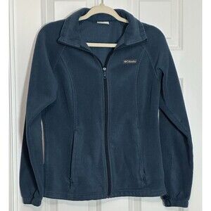 Columbia Pullover Full Zip Mock Neck Thin Fleece Jacket Women's Size M Blue